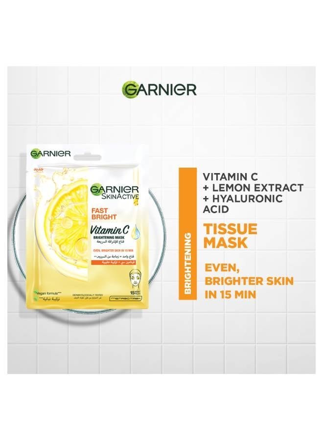garnier Garnier Fast Bright Tissue Mask with Vitamin C & Milky Essence Clear 28grams
