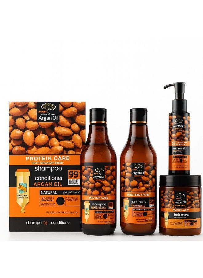 Argan Oil The Original Argan Oil Set for Strengthening, Nourishing, Softening, and Straightening Hair with Silky Smoothness