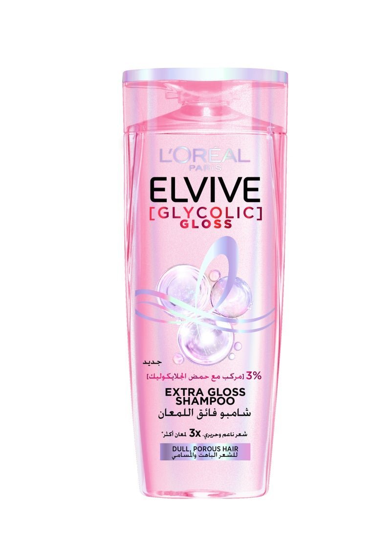 L'OREAL PARIS Elvive Glycolic Gloss Extra Gloss Shampoo with 3% Glycolic Acid for Dull and Porous Hair 200ML