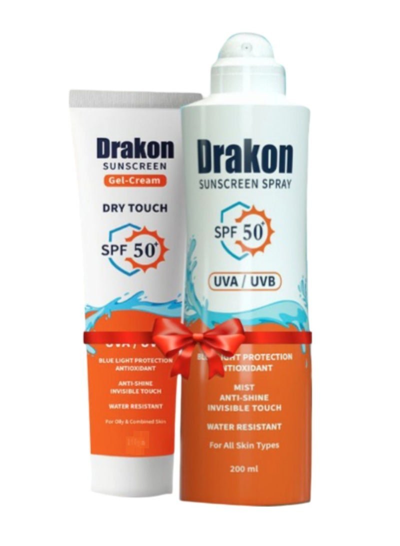 DRAKON Drakon Sunscreen Spray SPF50 200ml + Drakon Sunscreen Gel Cream - Tube 60ml Promo Pack