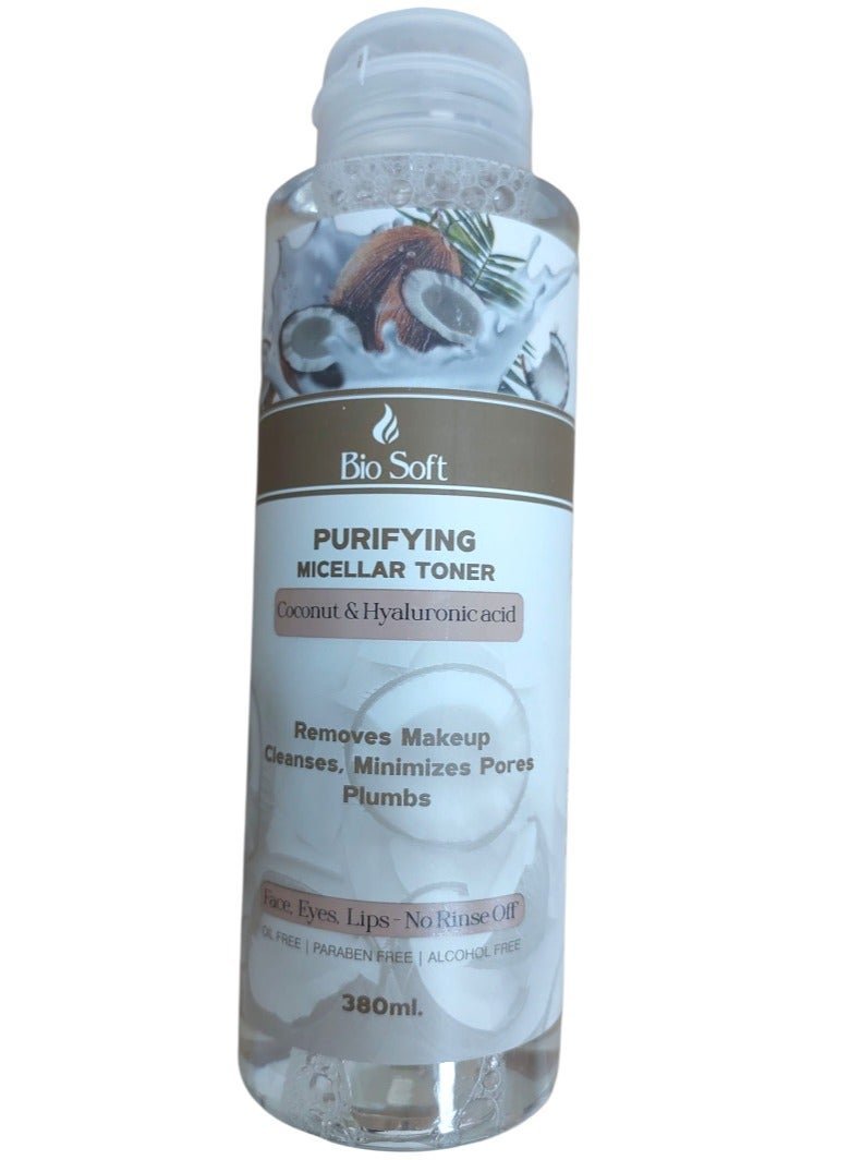 Bio Soft Hydrating Micellar Water with Coconut Milk & Panthenol – 380ml | Deep Moisture & Glow for All Skin Types
